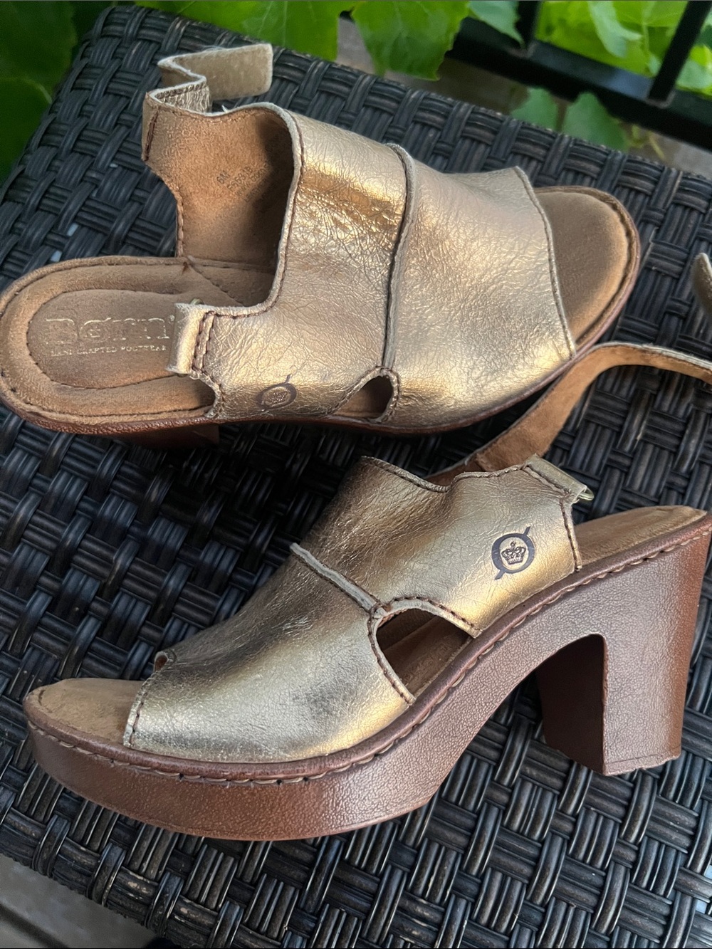 Born Metallic Bronze Open-Toe Platform Sandals - Picture 2 of 16